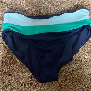 Navy Blue and black Athleta bikini bottoms